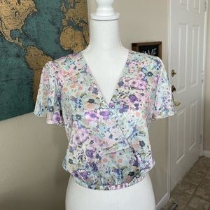 ASTR Nordstrom • NWOT • Blue Floral Blouse